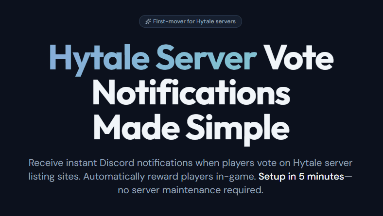 VotePipe: Complete Guide to Vote Notifications for Hytale Servers